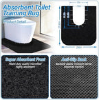 4 Pack Toilet Mats,Upgrade Toilet Floor Protector from Urine,Toilet Rugs U Shaped Washable,Toilet Mats for Bathroom,Around Toilet Floor Protector,Potty Training Mats for Bathroom