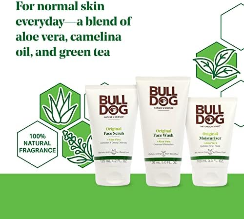 BULLDOG Mens Skincare and Grooming Original Full Face Kit with Moisturizer, Face Wash & Face Scrub