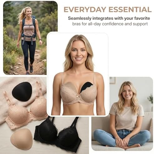 2Pcs Triangular Prosthetic Breast Cotton Bra Inserts Breathable Chest Cover Women Bra Sponge Inserts Sleeve Breast Prosthesis Bras Pads Cover Lightweight Chest Covers for Women Daily Wear