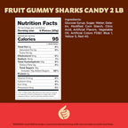 Gummy Sharks Candy Mix | 2 Pound Bag | Assorted Fruit Flavors Shark Gummies | Chewy Gummy Fish for Parties & Candy Buffets | Blue Raspberry, Lime, Lemon, Cherry