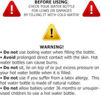SteadMax Hot Water Bottle, 2L (68oz) Natural Rubber -BPA Free- Durable Large Hot Water Bag for Hot Compress and Heat Therapy, Pain Relief from Cramps, Back Pain, Sore Muscles, Injuries, Red