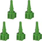 Oxygen Tubing Swivel Nipple Connectors, Pack of 5, Green Christmas Tree Connectors Fit for Oxygen Concentrator, Oxygen Cylinder Regulators and Flow Meters