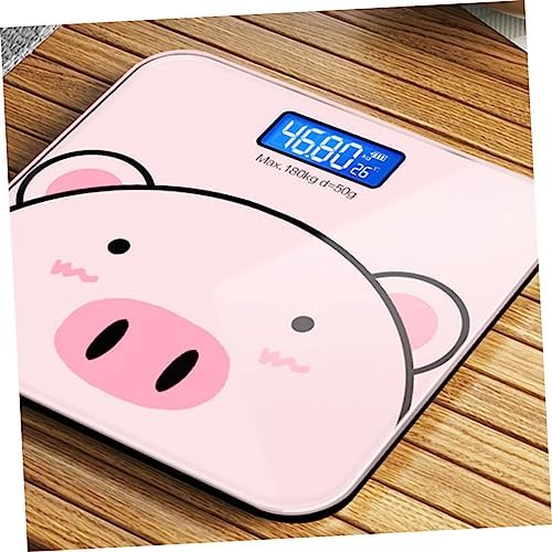 1pc Cartoon Electronic Scale Digital Bathroom Health Weight Scale USB Charging Tempered for Family Friends Sports Lovers