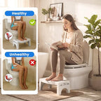 Foldable Toilet Stool for Adults, Non-Slip Bathroom Squatting Stool Portable Poop Stool Squat for Adult Kids Seniors, Toilet Assistance Potty Foot Step Stool, No Installation Required, White