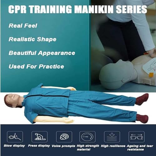 CPR Manikins Dummy Training Kit, Professional CPR Dummies Test Dummies Adult with Voice Control, CPR Training Set for Classroom or Research Centers