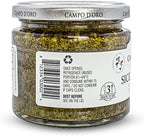 CAMPO D'ORO - Basil Pesto with Pecorino, Sicilian Creamy Pesto Recipe. Net Wt 6.35 oz (180g)