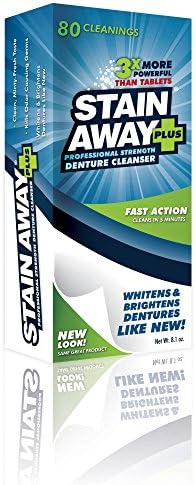 Stain Away Plus Denture Cleanser, 80 Cleanings Each (Pack of 3)