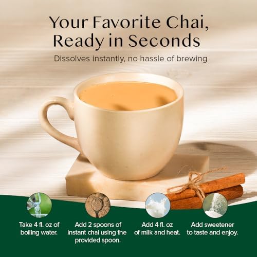 VAHDAM Instant Chai Tea (3oz/85g) - Traditional Masala Chai | Makes 100 Cups | Natural Spices, Zero Calories | Instant Indian Tea - No Steeping | Unsweetened Tea Powder | Free Bamboo Spoon Inside