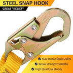 TRSMIMA Tree Climbing Safety Lanyard - 4ft to 6ft Adust Fall protection Webbing Belt Hunting Roof Strap Double Rebar Hook