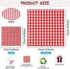 Tatuo 100 Pcs Gingham Paper Napkins Red and White Checkered Napkin Disposable Bulk 12.9x12.9 in Buffalo Plaid Dinner Paper Hand Towel 3 Layer for Picnic BBQ Birthday Wedding Cocktail Pizza Party