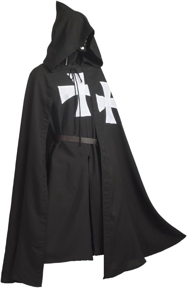 BLESSUME Medieval Knight Tunic Cloak Belt Cosplay Costume Set