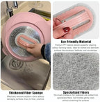 2PCS Magic Cleaning Sponge,Shower Cleaner Brush,Multi Function Handheld Cleaning Sponge Brush,for Kitchen and Bathroom Ideal for Glass Walls and Ceramics,Pink