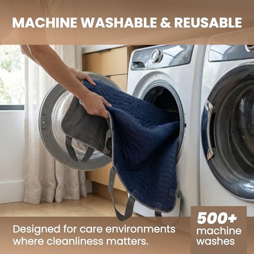 Teal Elite Washable Positioning Bed Pad with 8 Reinforced Handles – 34"x52" Waterproof, Quick-Dry, Absorbent Underpad for Elderly Care, Turning, Lifting & Incontinence Protection (Navy)