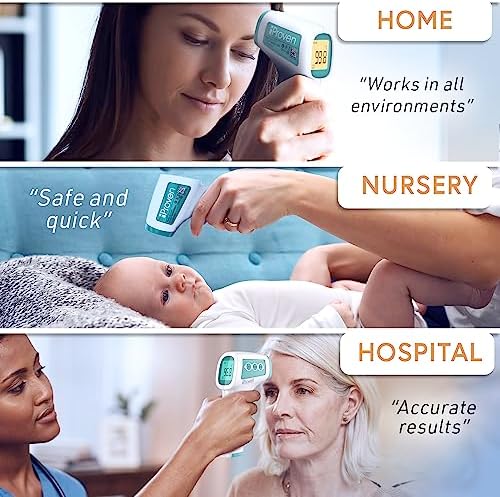 Infrared Forehead Thermometer for Adults and Infants, Touchless iProven Thermometer, 1sec Instant Accurate Readings, 3 in 1 Including Fever Alarm, Silent & Memory Mode