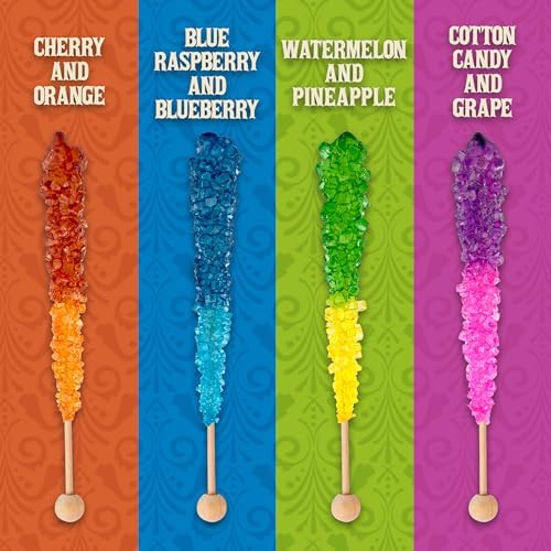 Boone's Mill Rocksicles - 36 Extra Large Rock Candy Sticks - Assorted Double Flavors