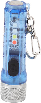 Keychain LED Flashlight, Super Bright USB Rechargeable Mini Flashlight with Magnetic Base Multiple Lighting Modes for Outdoor Camping Hiking Made of Stainless Steel PC Compact Size (Blue)