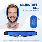 LotFancy Face Ice Pack Wrap for TMJ, Wisdom Teeth, with 4 Reusable Hot Cold Therapy Gel Packs, Pain Relief for Head, Oral and Facial Surgery, Dental Implants, Blue