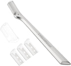 Tweezerman Eyebrow Razor with 3 Replacement Blades and Safety Cap (Stainless Steel)