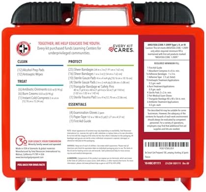 Be Smart Get Prepared OSHA/ANSI First Aid Kit - 10 Person, 100 Pieces - Designed for Home, Business, School, Industrial, and Restaurants - Compact & Portable