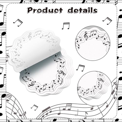 240 Sheets/12 Pads Music Themed Sticky Notes Self-Adhesive Musical Writting Notepads Music Note Post Its Message Reminder for Teacher Appreciation Home School Office Supplies