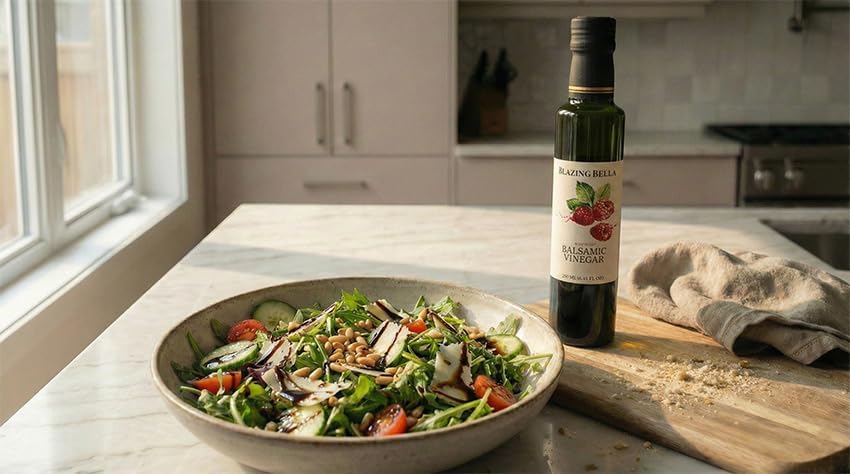 Blazing Bella Raspberry Balsamic Vinegar of Modena, Italy – Sweet, Bright & Naturally Balanced, 8.45 fl oz (250ml)