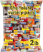 Chocolate Candy Variety Pack 2 LB Bulk Bag – Approx. 90 Individually Wrapped Treats – Assorted Milk & Dark Chocolate, Peanut Butter, Wafer & Coconut Mix – Perfect for Parties, Gifts & Sharing
