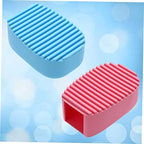 2pcs Mini Handheld Silicone Laundry Cleaning Brush Set Colorful Clothes Washing Scrubbing Brush for Home and Travel Lightweight Easy to Hold Multipurpose