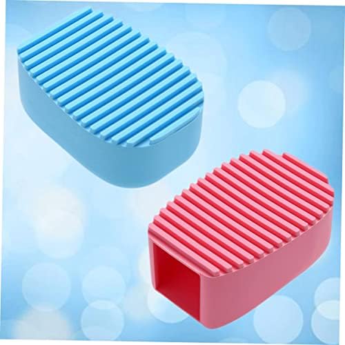 2pcs Mini Handheld Silicone Laundry Cleaning Brush Set Colorful Clothes Washing Scrubbing Brush for Home and Travel Lightweight Easy to Hold Multipurpose
