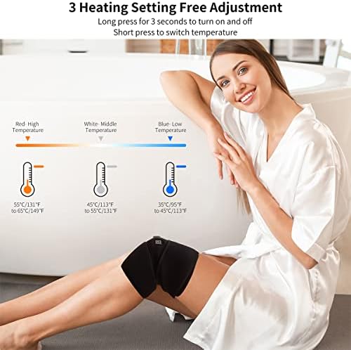 Heated Knee Brace Wrap Support, Knee Heating Pad with 3 Adjustable Temperature, Knee Warmer for The Elderly in Cold Weather, Heat Therapy for Knee Pain Relief, Knee Joint Pain, Arthritis(1PCS)