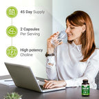Nested Naturals Choline Bitartrate 500mg Per Serving - High Potency Choline Supplements - Supports Cognitive Performance & Liver Function - 100% Vegan & Non-GMO Choline - 90 Vegan Capsules