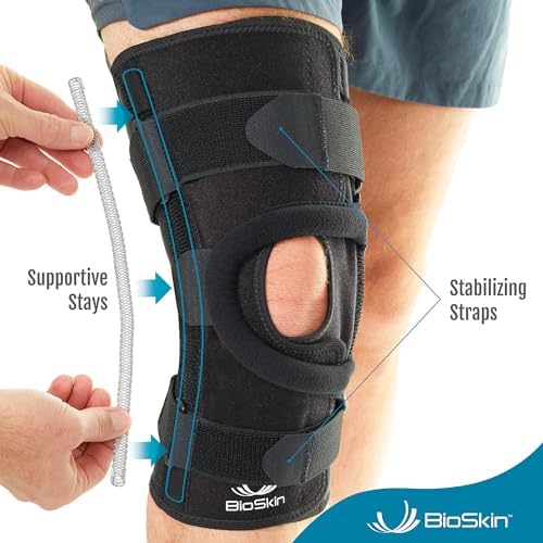 BioSkin Wraparound Patella Stabilizer Knee Brace for Patellofemoral Pain, Patella Tracking Disorders, Dislocation, and Subluxation, Left or Right Kneecap Tracking (M)