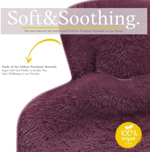Hot Water Bottle - with Soft Premium Fleece Cover - Plum, 2L - Heating Pad for Menstrual Cramps and Period Comfort - Bed Foot Warmer - Hot & Cold Compress for Back, Stomach, Neck Pain Relief