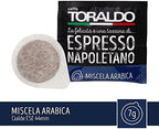 CAFFÈ TORALDO - ESE SYSTEM COFFEE PODS- RECYCLABLE PODS MISCELA Arabica - Box 150 PODS ESE44 7g