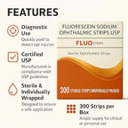 Ophthalmic Fluoro Touch Strips - 1200 Strips -(4 x 300=1200 Count)
