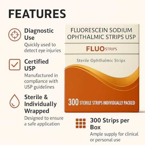 Ophthalmic Fluoro Touch Strips - 1200 Strips -(4 x 300=1200 Count)