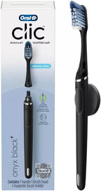 Oral-B Clic Manual Toothbrush, Onyx Black, with Magnetic Toothbrush Holder - 1 Count 049-09-6257 1.0 Count