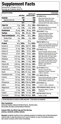 Ultimate Nutrition ISO Mass Xtreme Gainer, Weight Gainer Protein Powder with Creatine, 60 Grams of Protein, Whey Isolate Protein Powder for Lean Muscle Gain, 10 LBS with 30 Servings, Chocolate