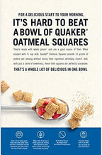 Quaker Oatmeal Squares Breakfast Cereal, Brown Sugar, 21oz Family Size Box