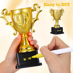 NUOBESTY Award Trophy Cup, 7Inch Gold Plastic Winner Trophies for Kids Sports Tournaments, Soccer, Party Favors, Classroom Prize, Competitions Reward with Black Base