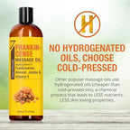 Seven Minerals Frankincense Massage Oil for Massage Therapy - Big 16 oz - Ideal for Professional or at-Home Body Massage. Soothing Natural Blend of Almond, Jojoba & Vitamin E