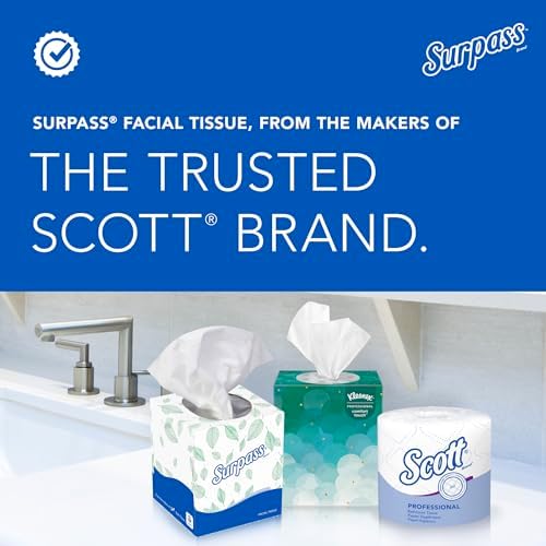 Surpass® 2-Ply Facial Tissue, Unscented, 100 Tissues Per Box, Case of 30 Boxes