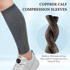 Copper Calf Compression Sleeve for Men & Women, Leg Compression Sleeve for Shin Splint Relief, Varicose Veins, Calf Tear