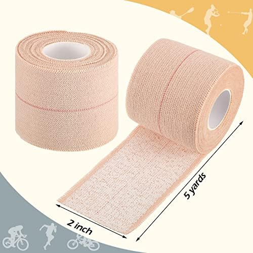 4 Rolls Elastic Tape Adhesive Elastic Tape Self Adhesive Bandage Wrap Flexible Stretch Bandages for Sports Ankle, Knee and Wrist Animal Pets, 5 Yard