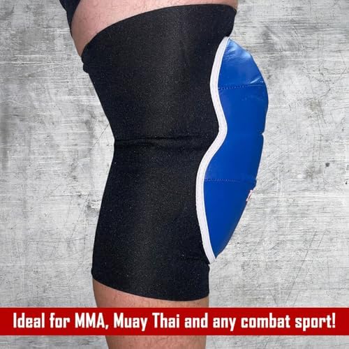 Combat Sports MMA Advanced IMF Tech™ Knee Pads – Injected Molded Foam, Leather Striking Surface, Neoprene Sleeve Support (Large, New)