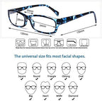 Henotin 5-Pack Reading Glasses Blue Light Blocking Anti Eyestrain Computer Reading Glasses for Women and Men Readers (5 Pack Tortoise, 2.50, Diopters)
