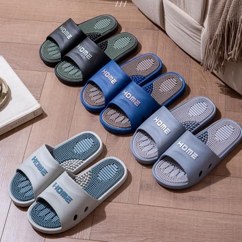 YCKEGEW Open Toe Shower Shoes Acupressure Reflexology Massage Slippers Sandals for Women Men,Indoor Outdoor Recovery Sandals Arch Support(/Grey,40-41 EU)