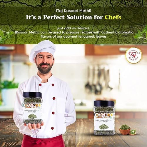 TAJ Kasoori Methi | 1oz (28g) | Dried Fenugreek Leaves | Indian Origin | GMO-Free All-Natural