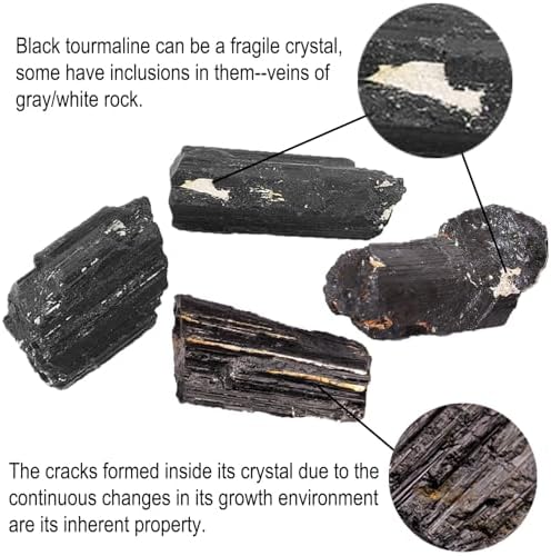 Large Raw Black Tourmaline Crystal Natural Rough Stone Healing Crystals for Meditation Reiki Energy Decoration 1.5-2lbs