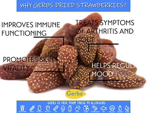 Gerbs Summer Sweet Strawberries 4 lb. | Dehydrated, Unsulfured, Resealable Bag | Naturally Sweet & Tart | Top 14 Allergen-Free