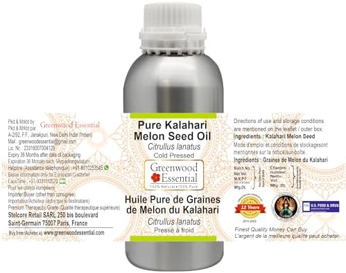 Greenwood Essential Pure Kalahari Melon Seed Oil (Citrullus lanatus) Natural Therapeutic Grade Cold Pressed 1250ml (42 oz)